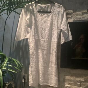 White Lace Detail Dress